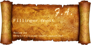 Fillinger Anett névjegykártya