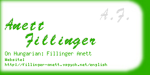 anett fillinger business card